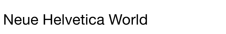 Neue Helvetica World